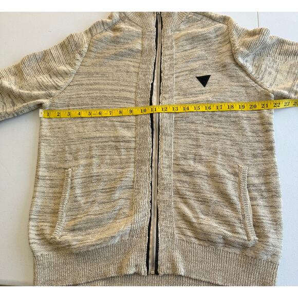 Guess Los Angeles Full Zip Sweater Mens XL Gray Knitted Long Sleeve Mock Neck - Picture 5 of 13
